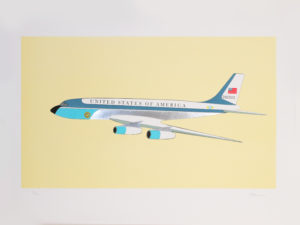 Raymond Loewy Air Force One Lithograph with Hot Stamped Foil 1987
