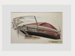 Bob Stoffel, Dashboard Study. Watercolor on paper 1947