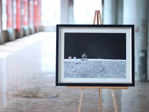 moon landing framed print full